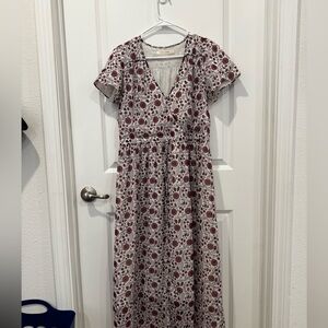 Christy Dawn Floral Maxi Dress with purple florals and white background